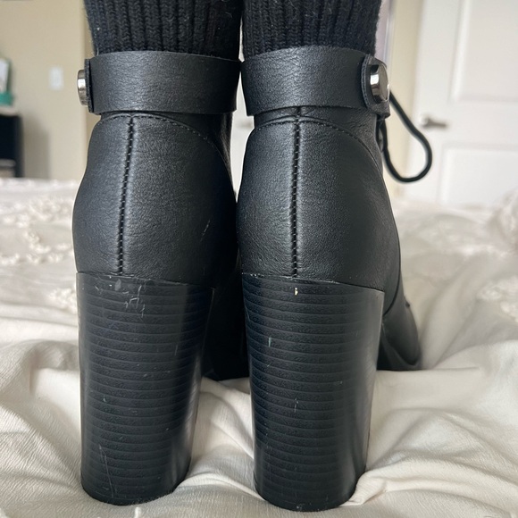 Black heeled combat boots - Picture 1 of 7